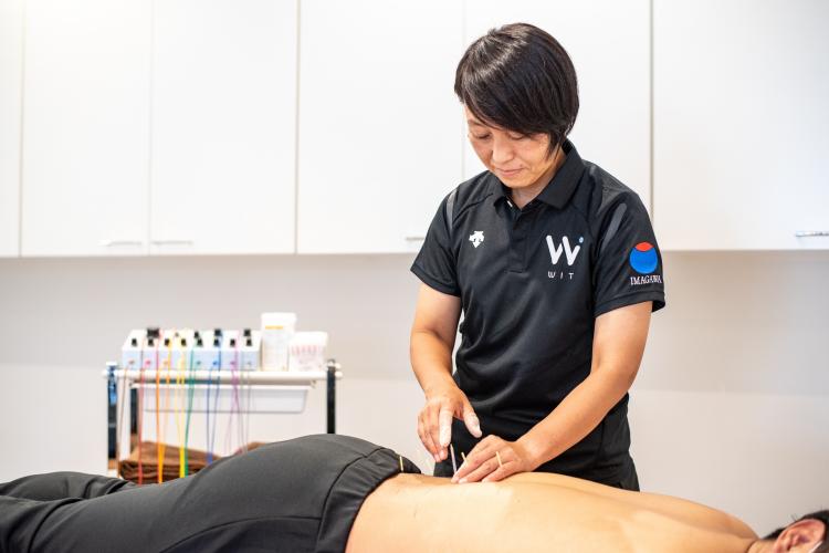 鍼治療をしている鍼灸師